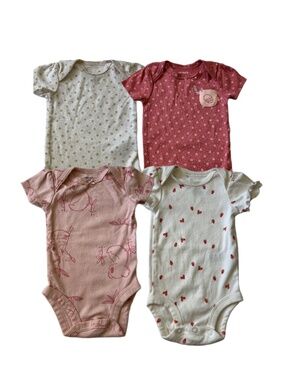 Carter's Baby Girls Set of 4 Onesies 3 months